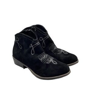 ROSY Black Embroidered Ankle Boot Size‎ 42 EU